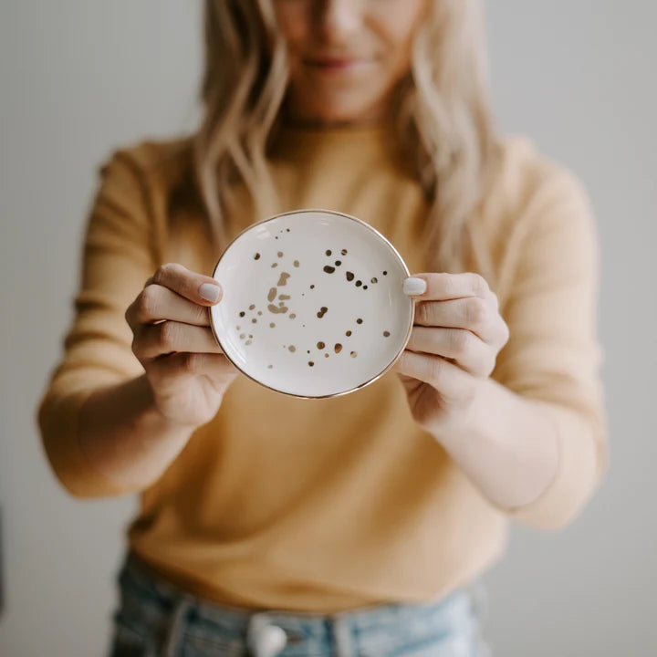 Neutronaut “Stardust Glow” Ceramic Jewelry Dish – Gold Fleck Edition
