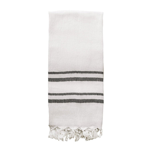 Neutronaut “Sol Stripe” Turkish Cotton Towel – Natural & Black